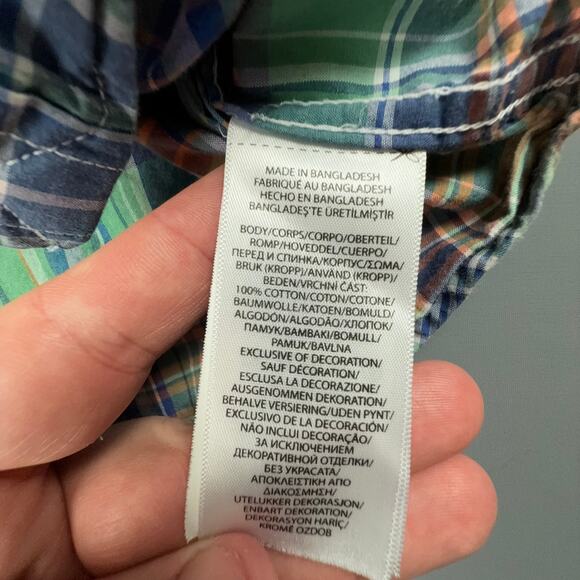 Ralph Lauren Plaid Long Sleeve Baby Shirt 18M Preppy Multicolor Cotton - Picture 5 of 5